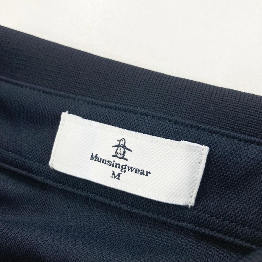 MUNSING WEAR マンシングウェア 長袖ポロシャツ ネイビー系 M ゴルフ