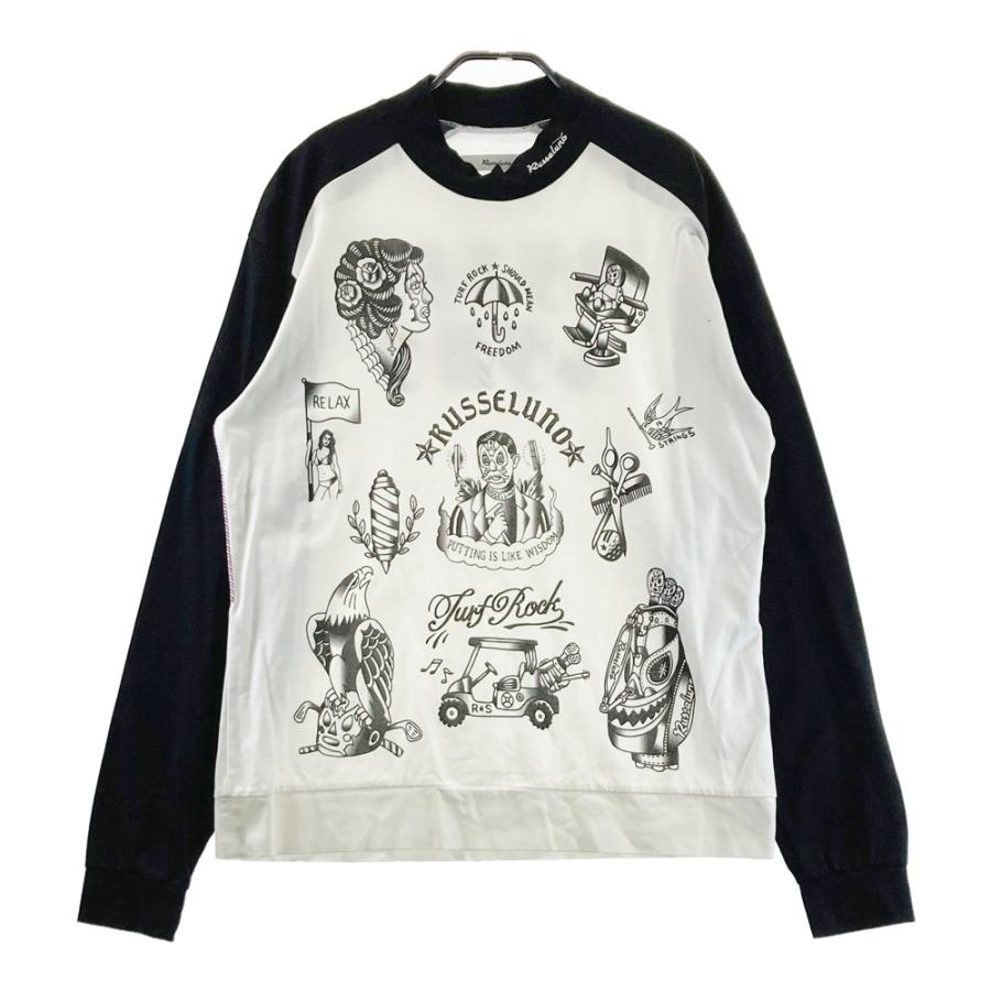 ☆新品未使用☆ ラッセルノ ビッグ ルチャ モックネック Russellno RUSSELUNO ラッセルノ モックネック 長袖Tシャツ ルチャ ホワイト系 7