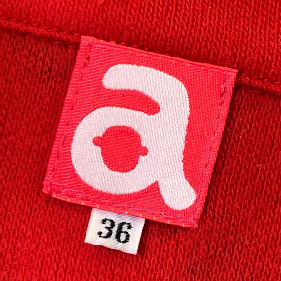 ARCHIVIO アルチビオ 長袖ジップ ニットジャケット ロゴ柄 レッド系 36
