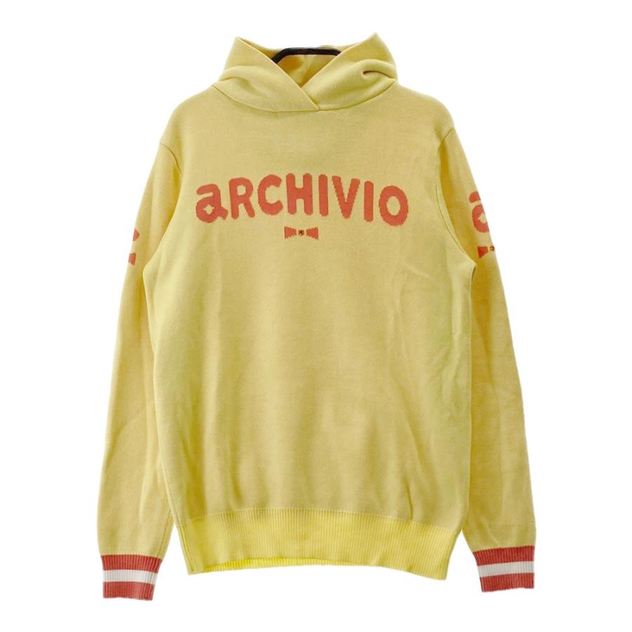 アルチビオ archivio ニットパーカー イエロー×ホワイト　サイズ[38] ARCHIVIO アルチビオ ニットパーカー イエロー系 38 ゴルフウェア