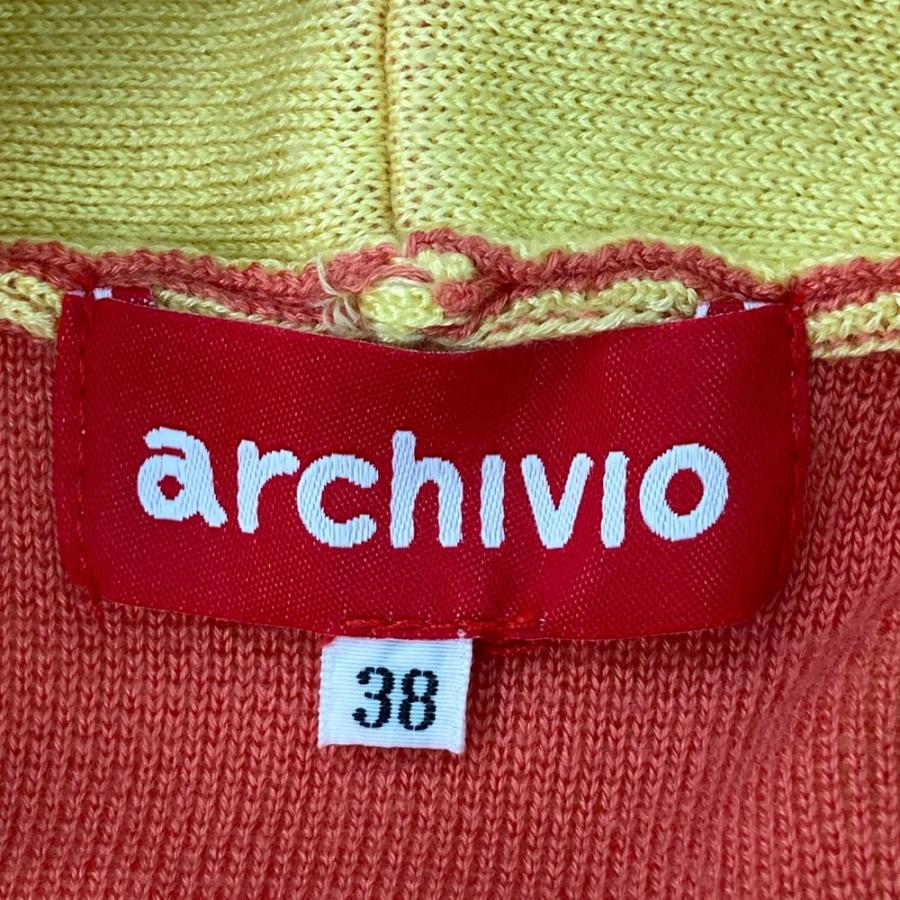 アルチビオ archivio ニットパーカー イエロー×ホワイト　サイズ[38] ARCHIVIO アルチビオ ニットパーカー イエロー系 38 ゴルフウェア