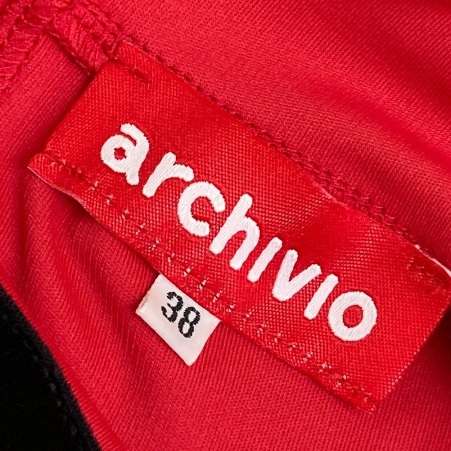ARCHIVIO アルチビオ 半袖ハイネックTシャツ レッド系 38 ゴルフウェア
