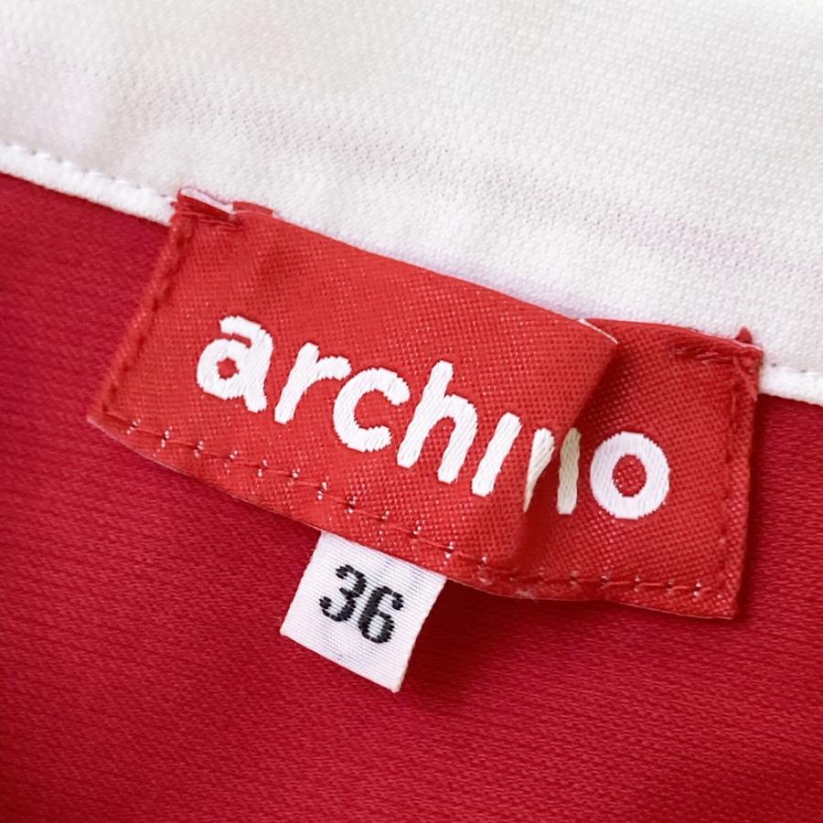 ARCHIVIO アルチビオ ノースリーブポロシャツ レッド系 36 ゴルフ