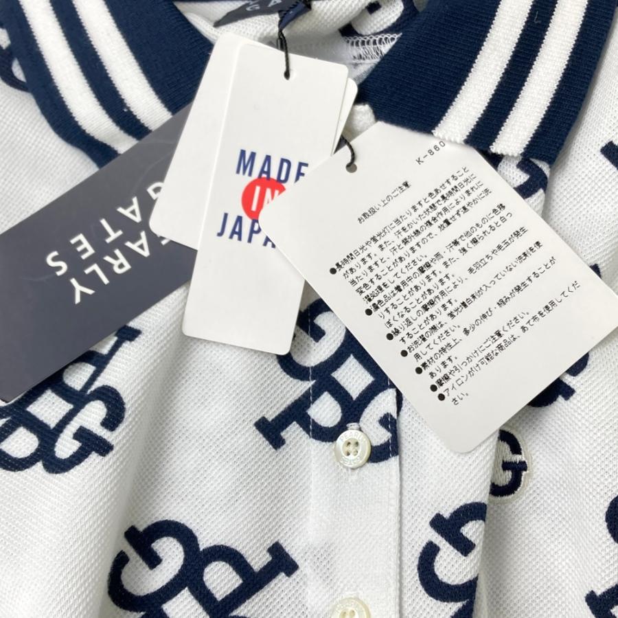 PEARLY GATES パーリーゲイツ ロゴ刺繍入り 半袖ポロシャツ ロゴ柄