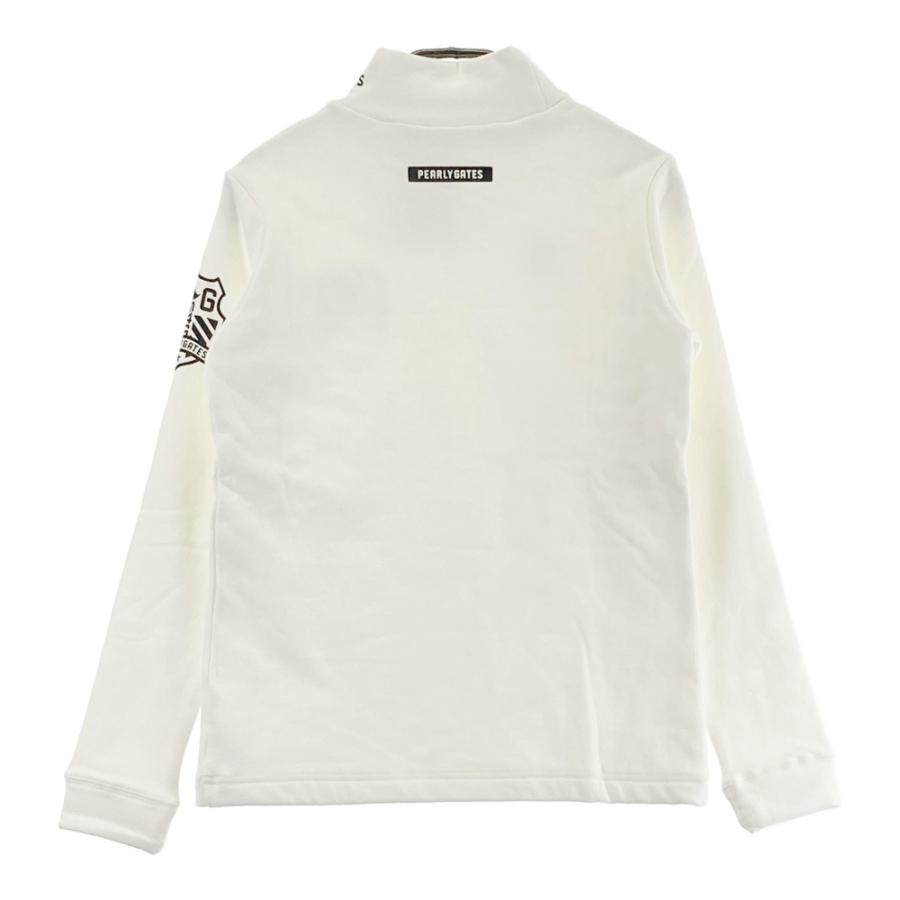 サイズ：0 PEARLY GATES パーリーゲイツ  裏起毛 モックネック長袖Tシャツ  ホワイト系 [240101695440] ゴルフウェア レディース ストスト PEARLY GATES（パーリーゲイツ） 【美品】PEARLY GATES 裏起毛 モック