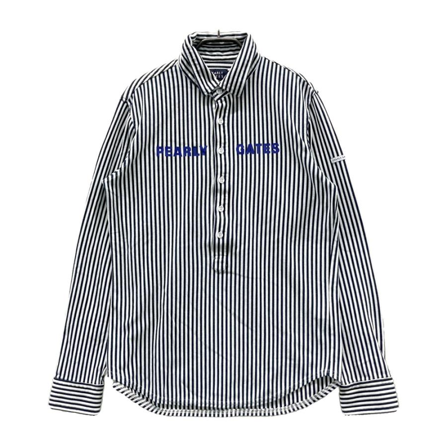 PEARLY GATES パーリーゲイツ 長袖ポロシャツ ストライプ ネイビー系 5