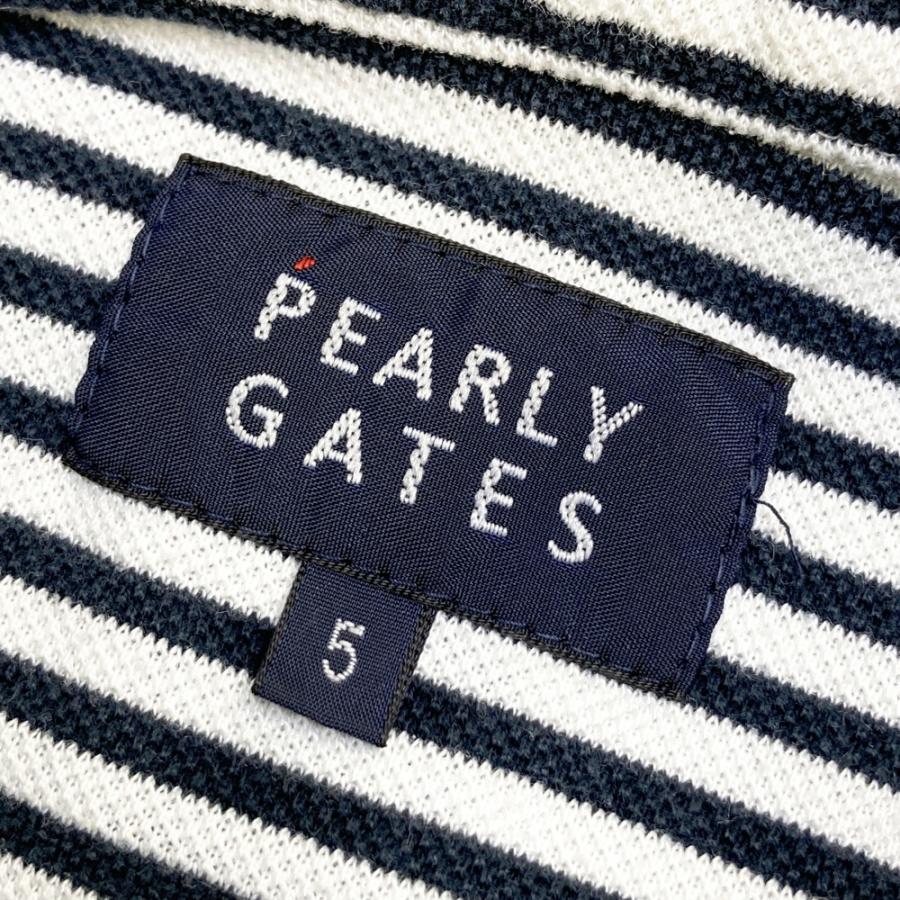 PEARLY GATES パーリーゲイツ 長袖ポロシャツ ストライプ ネイビー系 5