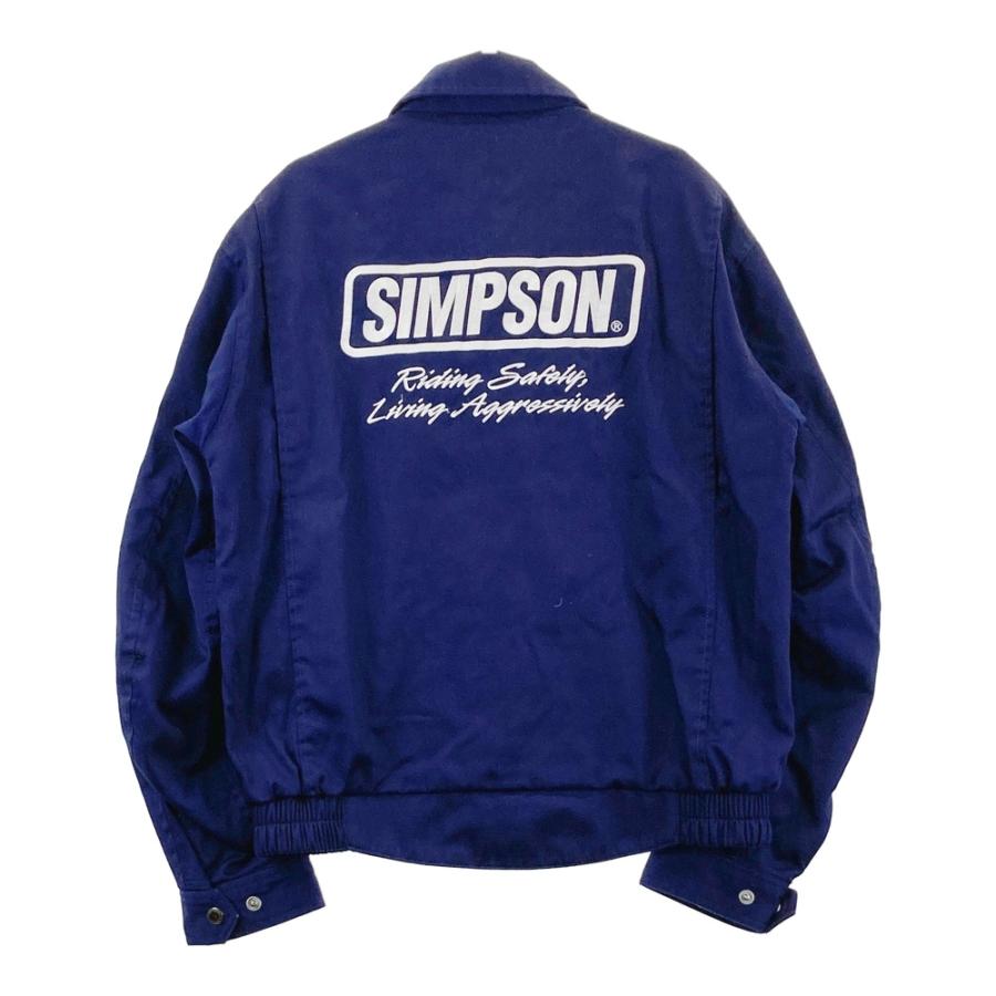 中古　【シンプソン】　ライディングジャケット　ライディングパンツ SIMPSON シンプソン ライディングジャケット ネイビー系 L バイク