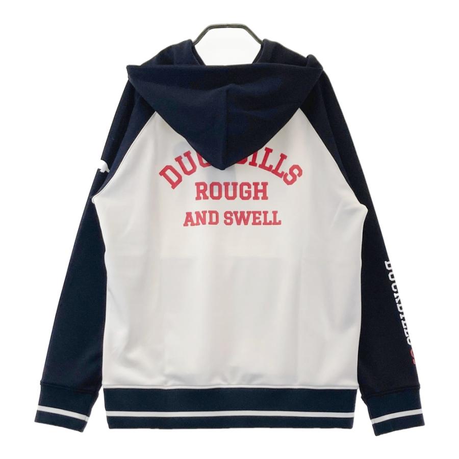 新品未使用　ネイビー　グレー ラフ＆スウェル　ゴルフ　パーカー　Ｍサイズ 新品】ROUGH&SWELL M ネイビー系 ロゴパーカー ラフアンドスウェル メンズウェア