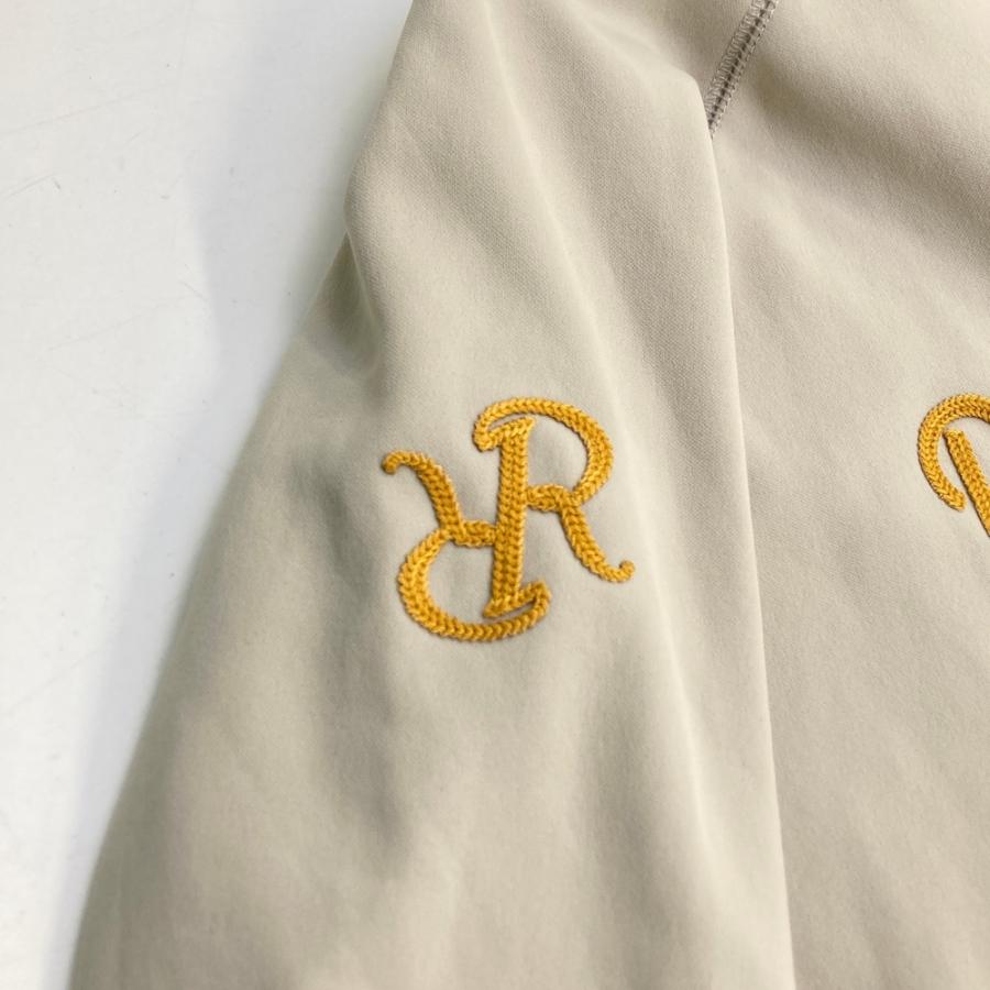 【レザレクション】美品 ジップジャケット ベージュ 刺繍ロゴ S レディース RESURRECTION レザレクション 長袖フーディ ロゴ刺繍入りパーカー