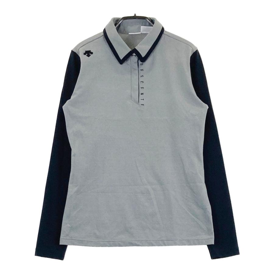 DESCENTE GOLF デサントゴルフ 長袖ポロシャツ グレー系 S ゴルフ 