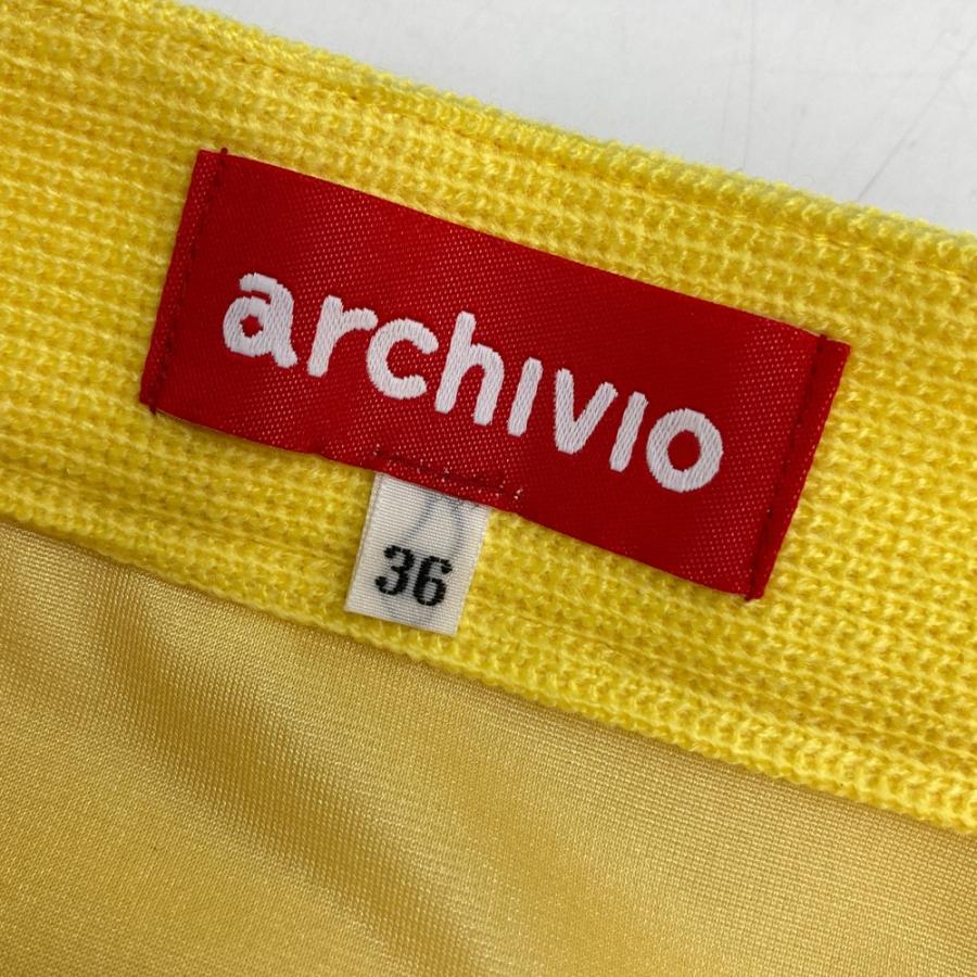 ARCHIVIO アルチビオ 裏地付 ニットスカート イエロー系 36 ゴルフ