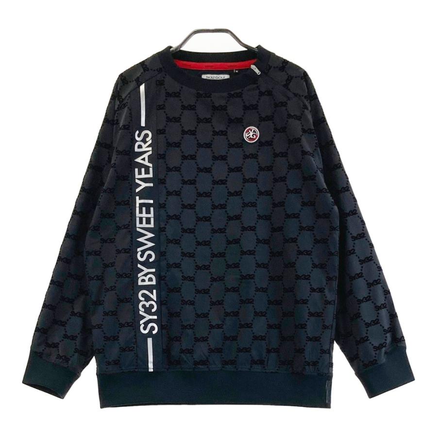サイズ：M SY32 BY SWEET YEARS GOLF エスワイサーティトゥ 2025年モデル 裏地付 長袖ブルゾン 総柄 ブラック系 [240101699496] ゴルフウェア メンズ ストスト SY32 by SWEET YEARS（エスワイサーティトゥバイスィートイヤーズ