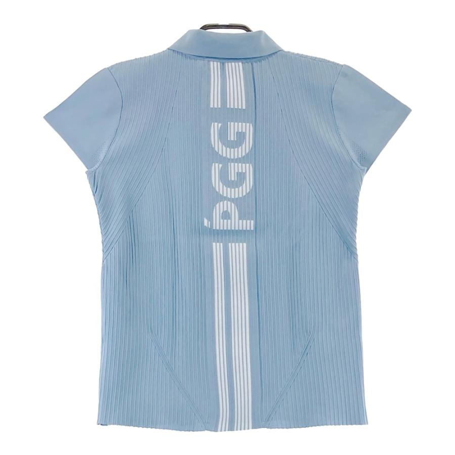 新品★28,600円 PGG パーリーゲイツ バックロゴニット半袖ポロシャツ 5 PGG PEARLY GATES パーリーゲイツ 半袖ニットポロシャツ ブルー系 1