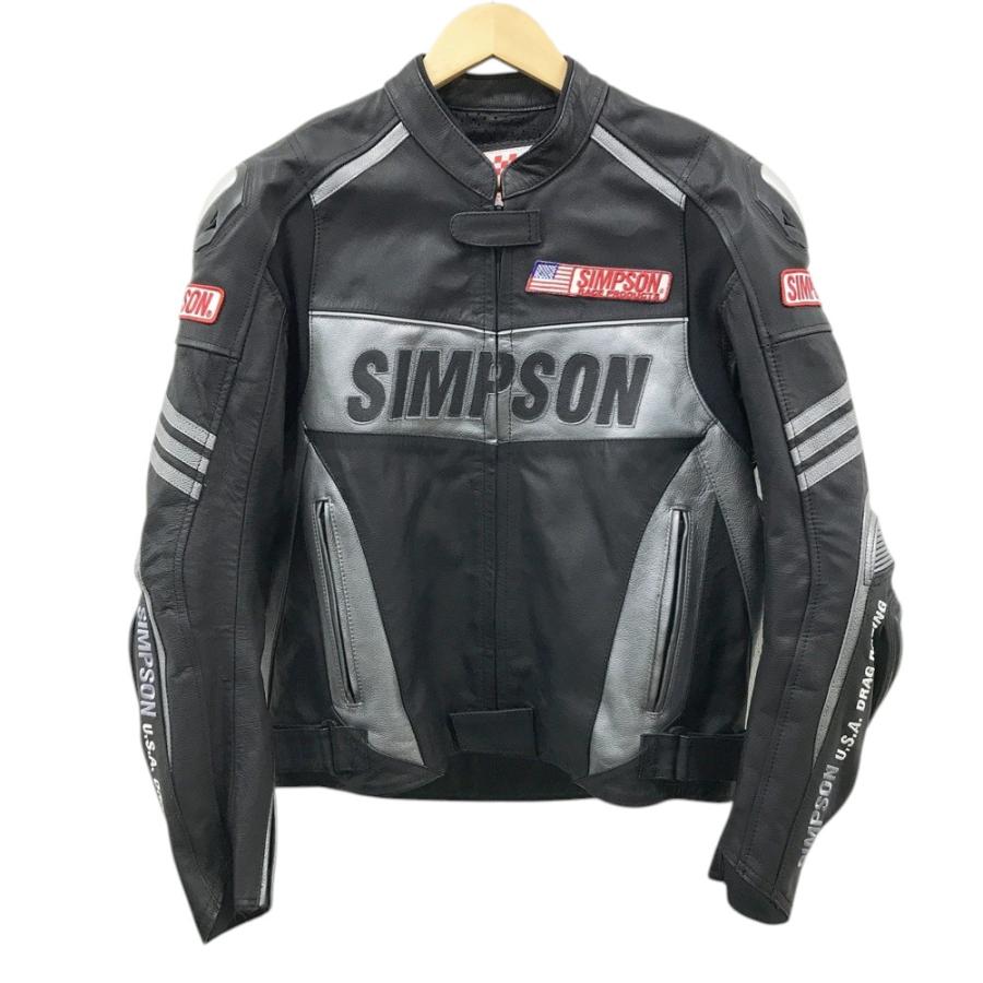 SIMPSON シンプソン SLJ-6111 レザージャケット 牛革 ブラック系 L 