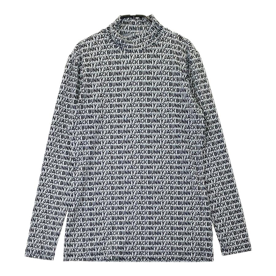 ネイビー 6サイズLL ハイネック 長袖 ジャックバニー メンズゴルフウェア JACK BUNNY ジャックバニー 長袖ハイネックTシャツ 総柄 ネイビー系 1