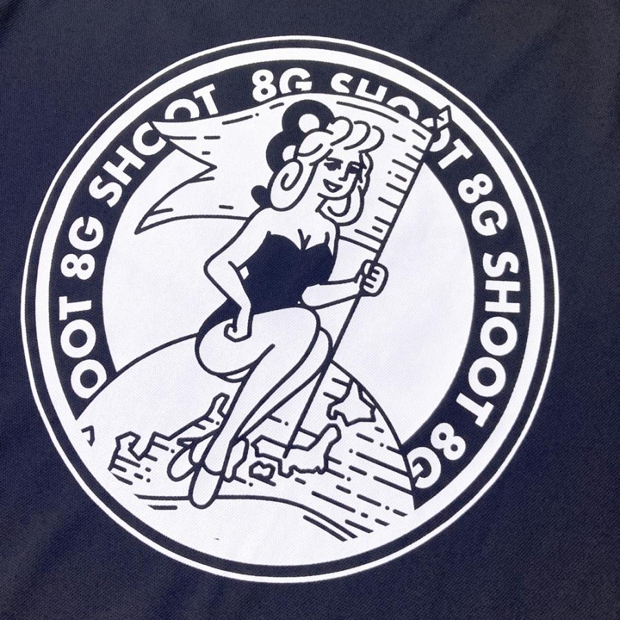 ［ 8G SHOOT ］モックネック半袖 ブラック/ホワイト L 8G SHOOT エイジシュート 半袖モックネックTシャツ ブラック系 S