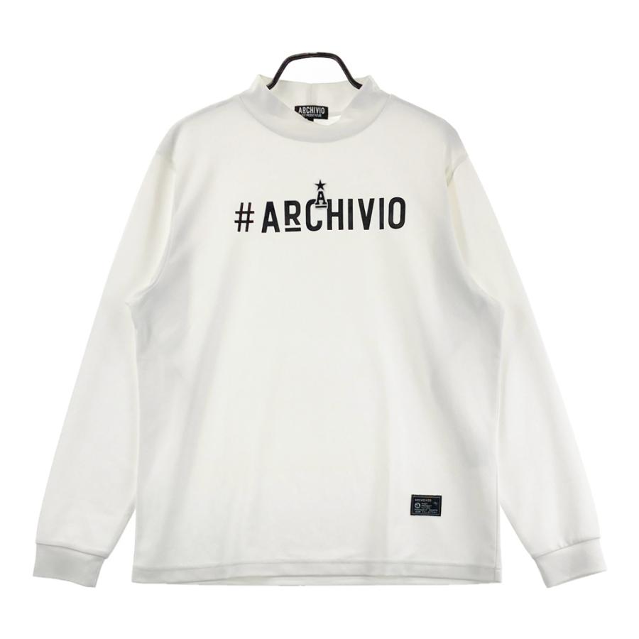 サイズ：50 ARCHIVIO アルチビオ A429913 長袖ハイネックTシャツ  ホワイト系 [240101701527] ゴルフウェア メンズ ストスト archivio（アルチビオ） A429913 長袖ハイネックTシャツ ホワイト系 50