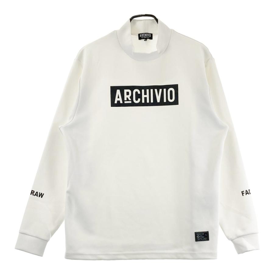 サイズ：50 ARCHIVIO アルチビオ A429903 長袖ハイネックTシャツ  ホワイト系 [240101701530] ゴルフウェア メンズ ストスト archivio（アルチビオ） A429903 長袖ハイネックTシャツ ホワイト系 50