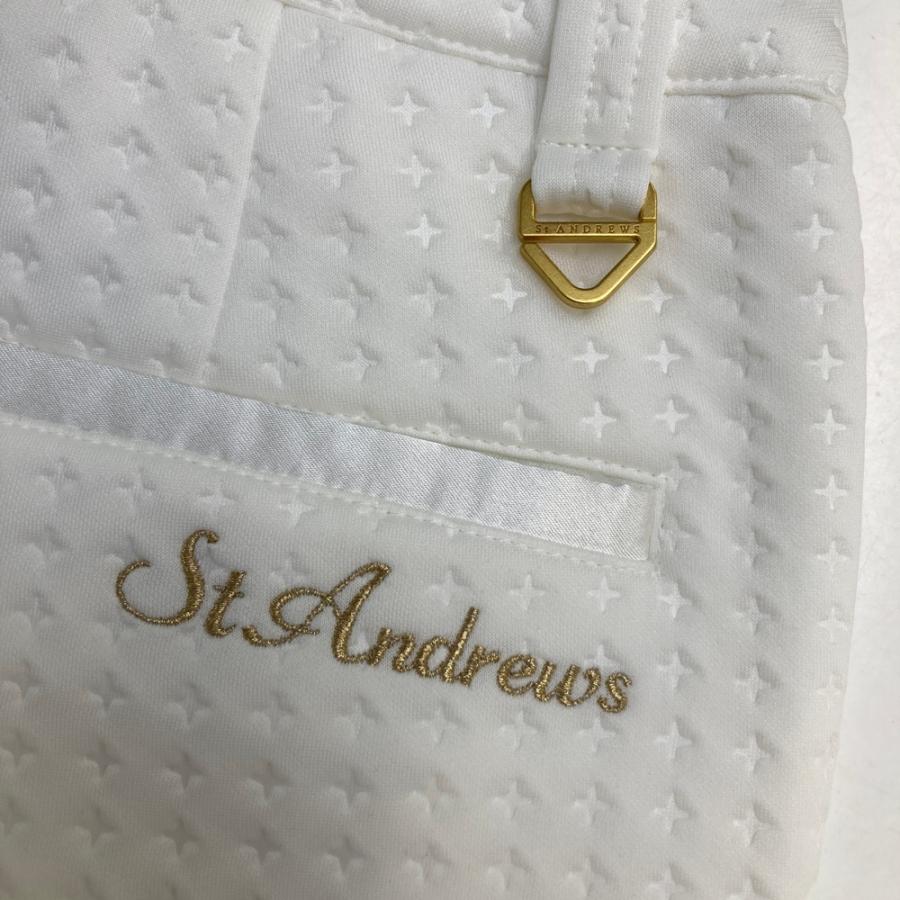 【新品】ST ANDREWS セントアンドリュース 2026年モデル ダンボールピンソニックエンボスパンツ  ホワイト系 M ゴルフウェア レディース_4