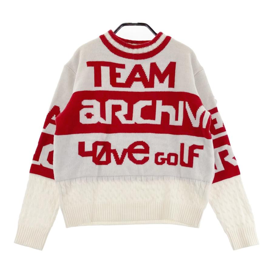 ARCHIVIO アルチビオ ゴルフ ニット レディース 美品サイズ38 ARCHIVIO アルチビオ 2WAY ニットセーター レッド系 38 ゴルフウェア