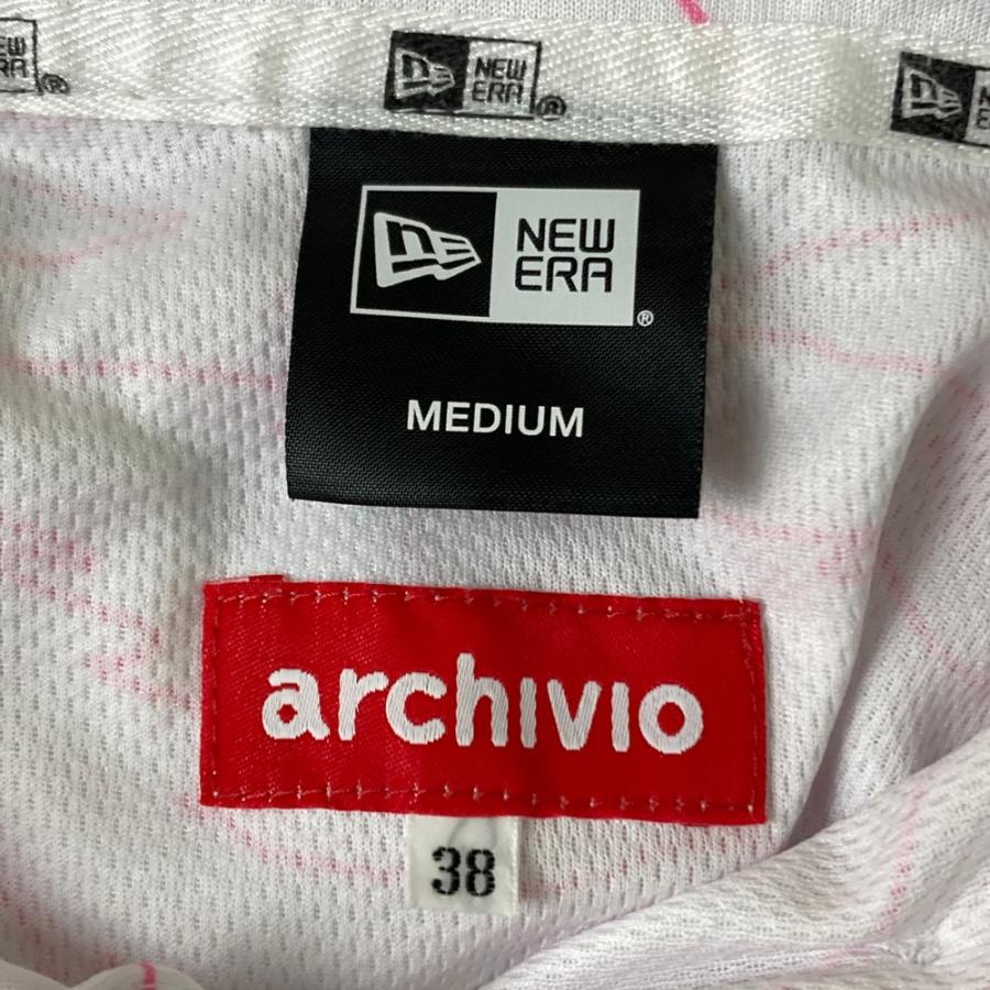 ARCHIVIO アルチビオ ×NEW ERA 半袖ポロシャツ 総柄 ホワイト系 38