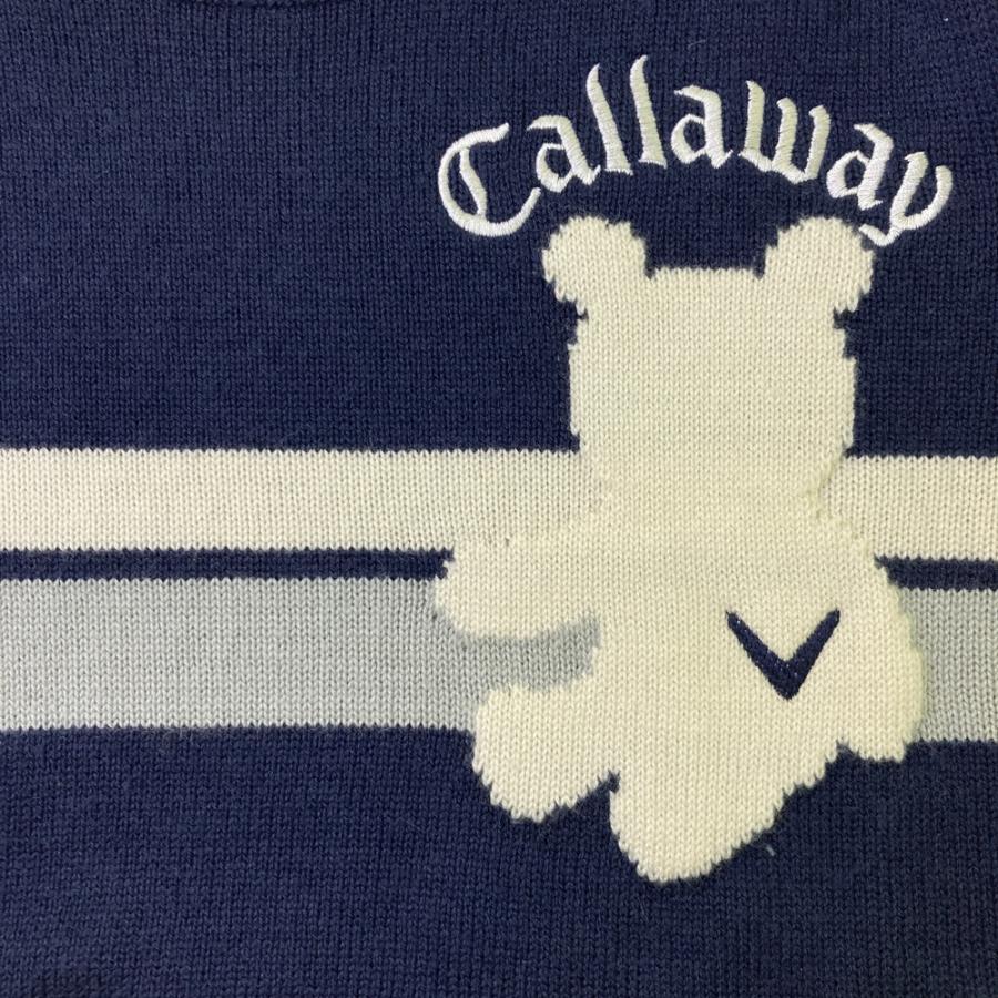 CALLAWAY キャロウェイ ウール混 ニットセーター ベア ボーダー柄