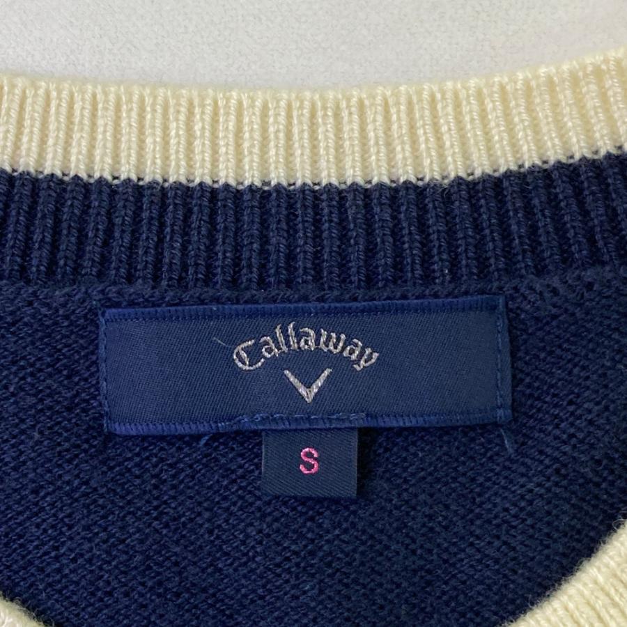 CALLAWAY キャロウェイ ウール混 ニットセーター ベア ボーダー柄