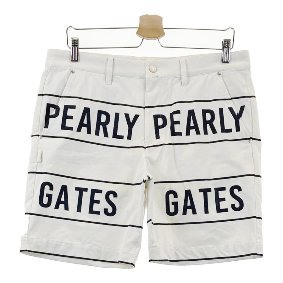 PEARLY GATES パーリーゲイツ ハーフパンツ ロゴ ボーダー柄 ホワイト