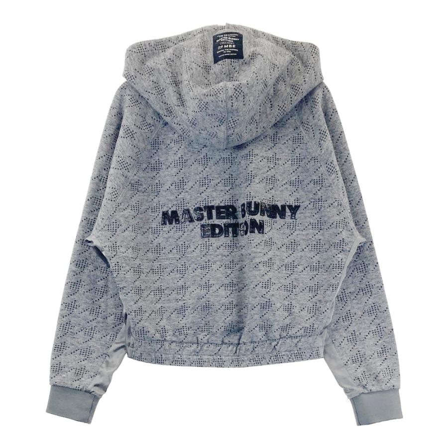 サイズ：1 MASTER BUNNY EDITION マスターバニーエディション ; フード付き 長袖ニットジャケット 千鳥柄 グレー系 [240101744509] ゴルフウェア レディース ストスト MASTER BUNNY EDITION（マスターバニーエディション） ; フード付
