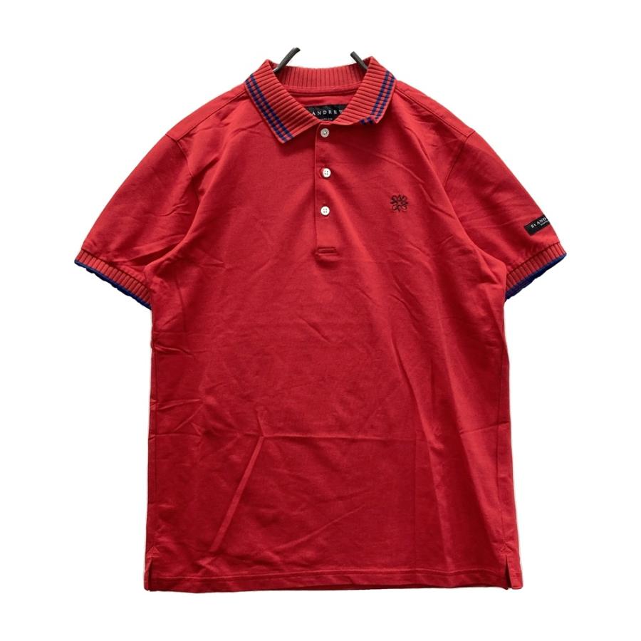 St ANDREWS 半袖ポロシャツ Mサイズ St ANDREWS セントアンドリュース 半袖ポロシャツ レッド系 M ゴルフ