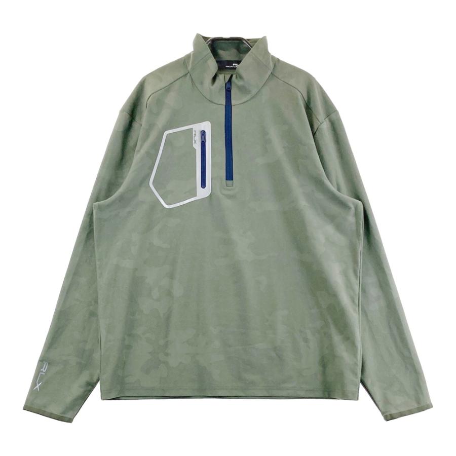 RLX ラルフローレン ハーフジップ 長袖Tシャツ 迷彩 カモフラ柄 カーキ