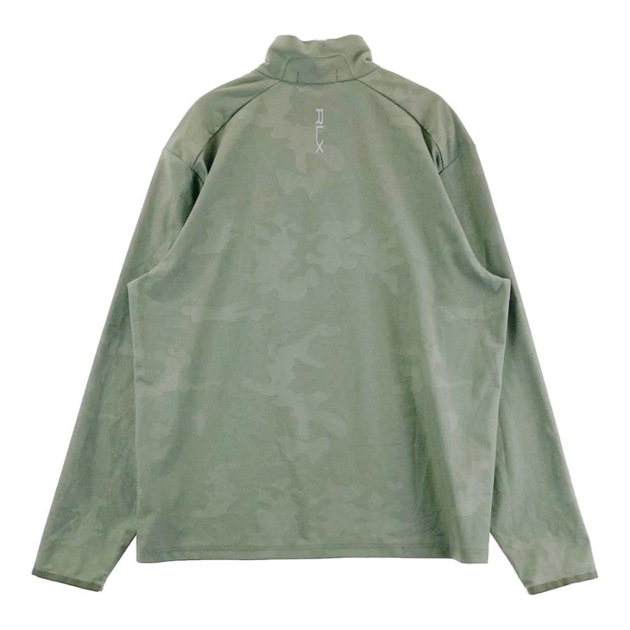 RLX ハーフジップ長袖シャツ 国内Sサイズ相当 定価28600円 RLX ラルフローレン ハーフジップ 長袖Tシャツ 迷彩 カモフラ柄 カーキ