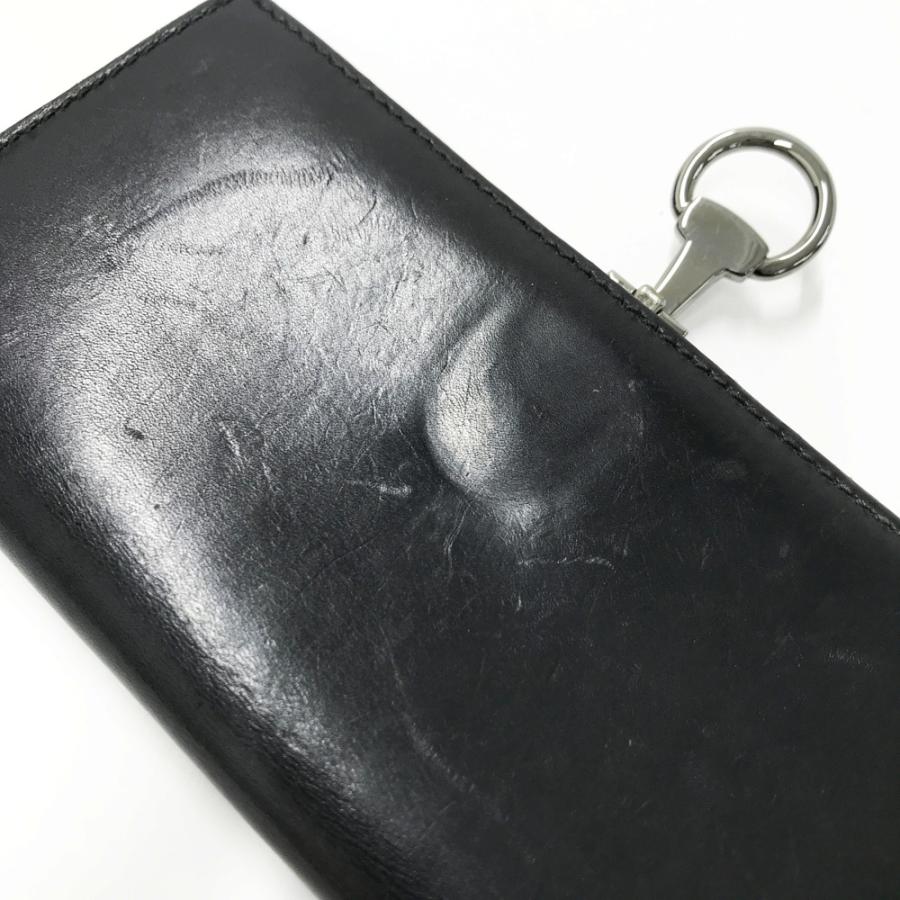 GUCCI グッチ 101602 二つ折り長財布 ホースビット ブラック系 メンズ