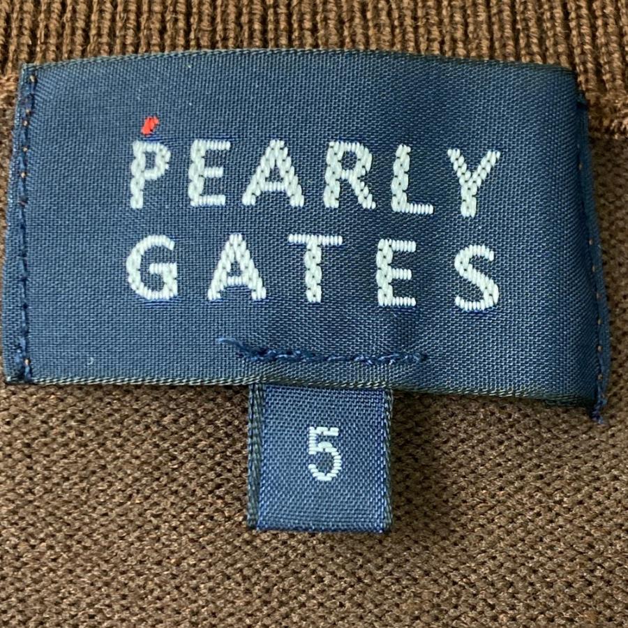サイズ：5 PEARLY GATES パーリーゲイツ  ニット セーター  ブラウン系 [240101704353] ゴルフウェア メンズ ストスト PEARLY GATES パーリーゲイツ ニット セーター ブラウン系 5 ゴルフ