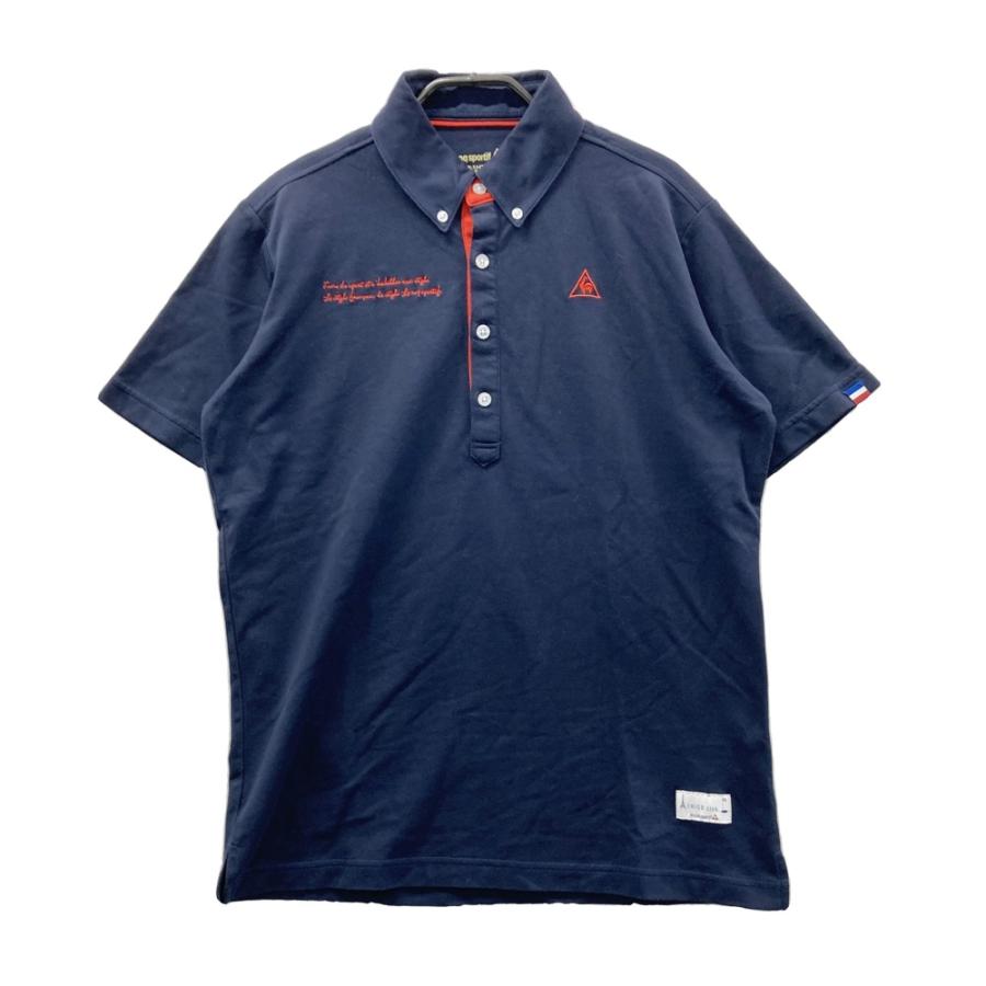 LE COQ GOLF ルコックゴルフ 半袖ポロシャツ ボタンダウン ネイビー系