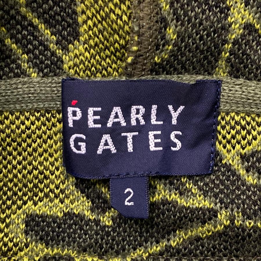 PEARLY GATES（パーリーゲイツ） ニット ジップパーカー 総柄 カーキ系