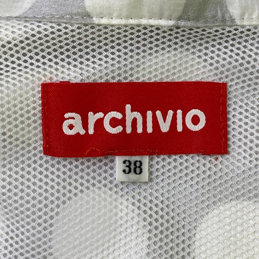 ARCHIVIO アルチビオ ジップ ナイロンジャケット ドット柄 グレー系 38