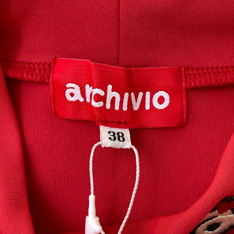 サイズ：38 ARCHIVIO アルチビオ  ハイネック 長袖Tシャツ  レッド系 [240101440652] ゴルフウェア レディース ストスト 新品】ARCHIVIO アルチビオ ハイネック 長袖Tシャツ レッド系 38