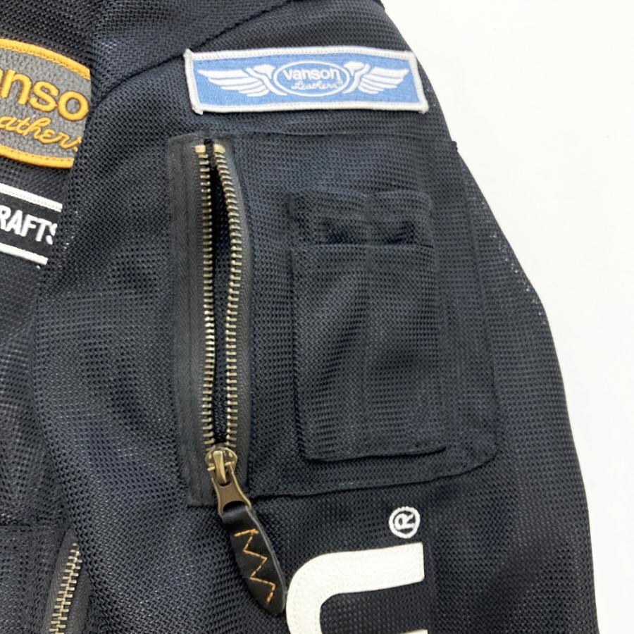 VANSON バンソン VS21101S メッシュMA-1ジャケット ブラック系 M