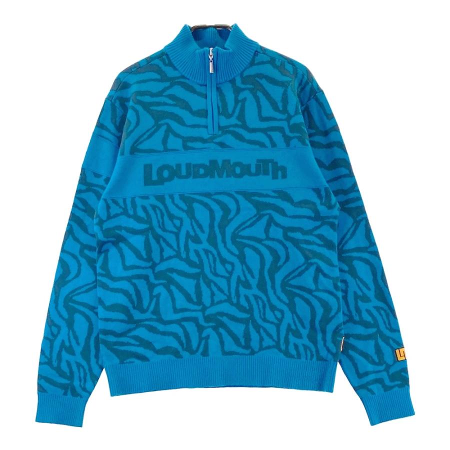 【新品・未使用】ラウドマウス　セーター　5千円引き　定価14,300円 LOUD MOUTH ラウドマウス ウール混 ニットセーター 総柄 ブルー系 M