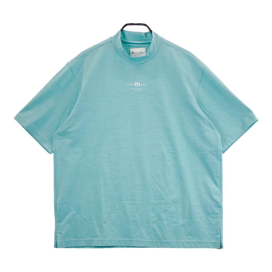 TRAVIS MATHEW トラビスマシュー モックネック 半袖Tシャツ ブルー系