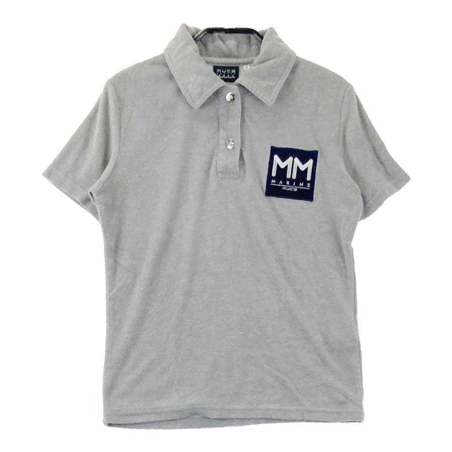 未使用品級【muta MARINE GOLF 】パイル地 ポロシャツ グレー muta MARINE（ムータマリン） 半袖ポロシャツ パイル地 グレー系 S