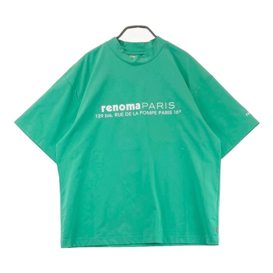 renoma golf レノマゴルフ　バックロゴモックネックシャツ　M RENOMA GOLF レノマゴルフ モックネック 半袖Tシャツ グリーン系 S