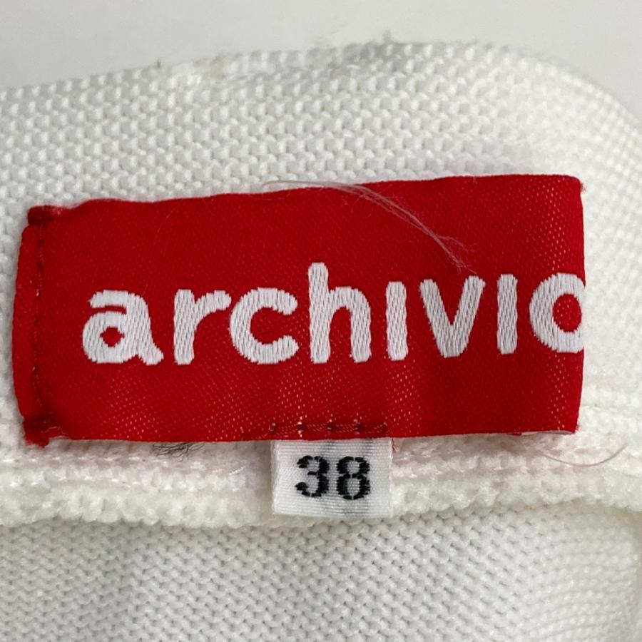 ARCHIVIO アルチビオ ニットスカート ボーダー柄 ホワイト系 38 ゴルフ