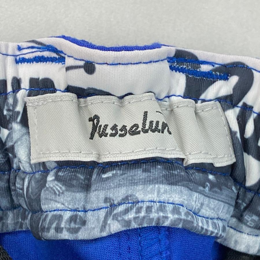 サイズ：5 RUSSELUNO ラッセルノ  ストレッチパンツ サイドテープ ブルー系 [240101708154] ゴルフウェア メンズ ストスト Russeluno（ラッセルノ） ストレッチパンツ サイドテープ ブルー系 5