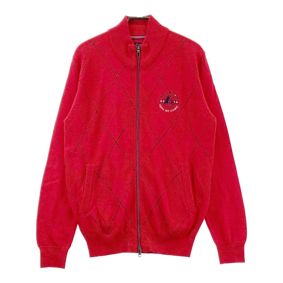 CALLAWAY XLサイズ レッドジャケット CALLAWAY キャロウェイ ニット ジップジャケット アーガイル柄 レッド