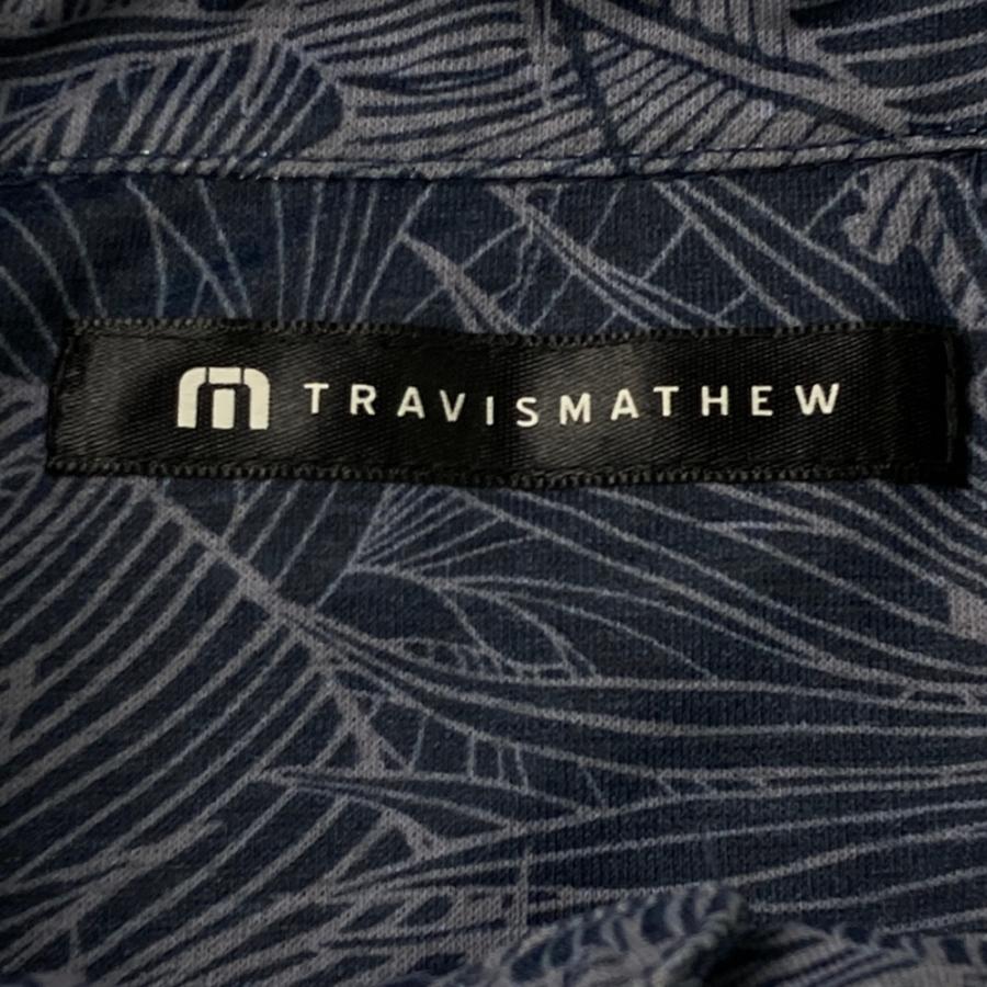 TRAVISMATHEW トラビスマシュー 半袖ポロシャツ 総柄 ネイビー系 M