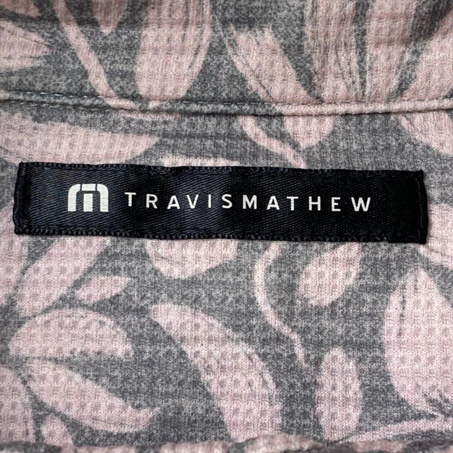 TRAVISMATHEW トラビスマシュー 半袖ポロシャツ 総柄 ピンク系 M