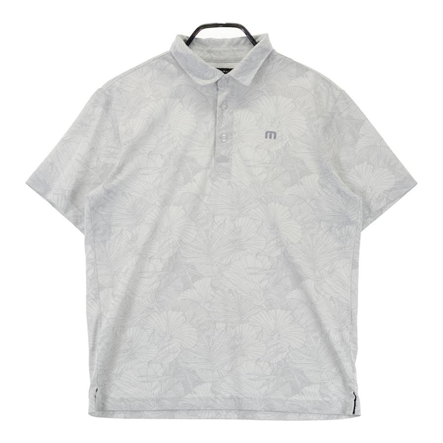 TRAVIS MATHEW トラビスマシュー 半袖ポロシャツ 総柄 グレー系 M